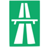 Highway sign on green background.