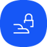 Blue square background with a white lock icon in the center, simple and clear design.