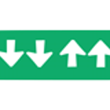 Molslinjen icons series depicting directional arrows in a green and white design, inspired by Nyhavn aesthetic.